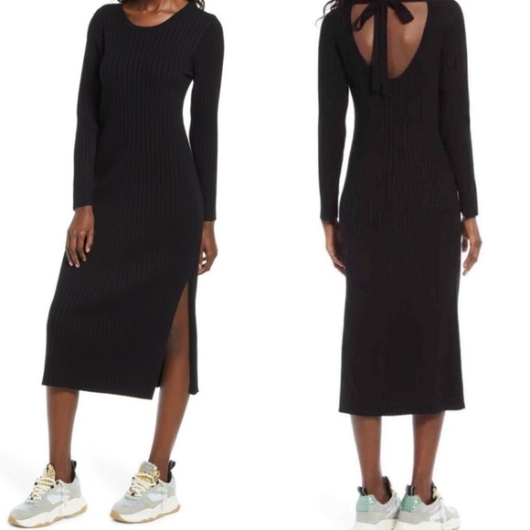 Wayf Dresses & Skirts - WAYF BFF Dede x Emily Hollie Long Sleeve Sweater Dress Black